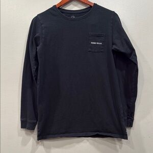 Ivory Ella Black Long Sleeve Tee Casual Crew Neck